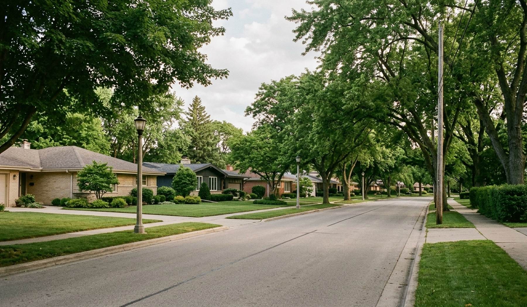 A quiet Glendale street of mid-century ranch homes under mature trees